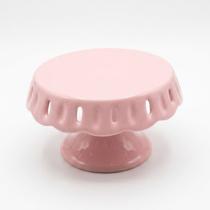 Boleira de Cerâmica com Babados: Charme Romântico e Design Moderno para sua Mesa (16,5cm) cor:rosa Boleira de Cerâmica com Babados: Charme Romântico e Design Moderno para sua Mesa (16,5cm) cor:rosa