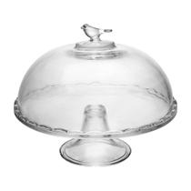Boleira de Cristal com Pé e Tampa Bird 30cm Transparente Wolff Boleira de Cristal com Pé e Tampa Bird 30cm Transparente Wolff