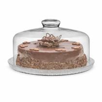 Boleira de Cristal com Tampa sem pé para Bolos Tortas e Doce Boleira de Cristal com Tampa sem pé para Bolos Tortas e Doce