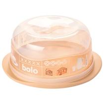 Boleira De Plástico Redonda Com Tampa Plasútil Bege Boleira De Plástico Redonda Com Tampa Plasútil Bege