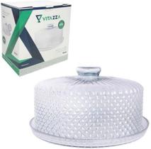 Boleira de vidro bico de jaca com tampa 15x28cm de ø na caixa - VITAZZA