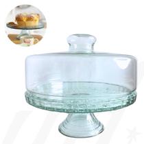 Boleira De Vidro Com Pé E Tampa Colonial 28cm Para Bolo Tortas Doces Boleira De Vidro Com Pé E Tampa Colonial 28cm Para Bolo Tortas Doces