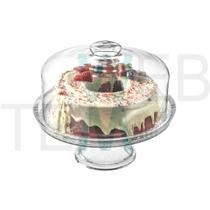Boleira de Vidro com Pé e Tampa Petit Poa Vitazza Prato 28cm para Bolo, Doce, Sobremesa, Decoração, Organização, Mesa Posta Elegante e Sustentável