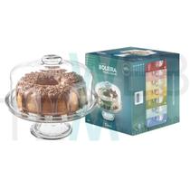 Boleira de Vidro com Pé e Tampa Vitazza Prato 28cm para Bolo, Doce, Sobremesa, Decoração, Organização, Mesa Posta Elegante e Sustentável