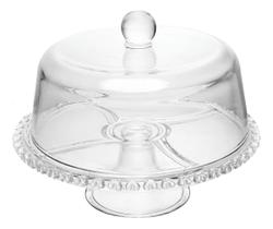 Boleira De Vidro Com Tampa Corações 25,5cm Lyor