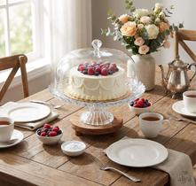 Boleira de Vidro com Tampa em Acrílico Alira Home