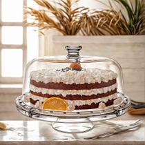 Boleira de Vidro com Tampa Mônaco 5 Em 1 Para Bolos e Sobremesas Ruvolo