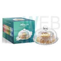 Boleira de Vidro com Tampa Pétalas de Jasmin 24cm Vitazza Prato para Bolo, Doce, Sobremesa, Decoração, Organização e Mesa Posta Elegante e Sustentável Boleira de Vidro com Tampa Pétalas de Jasmin 24cm Vitazza Prato para Bolo, Doce, Sobremesa, Decoração, Organização e Mesa Posta Elegante e Sustentável