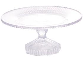 Boleira de Vidro Prato Porta Bolo Com Pé Cristal Renaissance 22cm Lyor