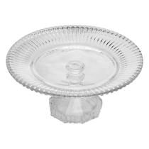 Boleira de Vidro Prato Porta Bolo Com Pé Cristal Renaissance 22cm Lyor