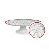 Boleira Decorada Pitaya 29 cm Alleanza Cerâmica