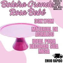 Boleira Grande Rosa Bebe Bolo Festa Aniversario Enfeite