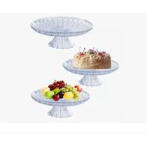 Boleira Lapidada Cristal - Brilho e Refinamento para Destaque na Sua Mesa de Festa - Mirandinha