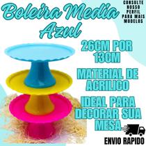 Boleira Media Azul Bebe Enfeite Bolo Decoraçao Festa Eventos
