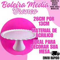 Boleira Media Branca Enfeite Bolo Decoraçao Festa Eventos