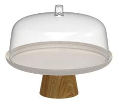 Boleira Ou Com Cúpula E Pé 25cm Linha Lume Cor Bege