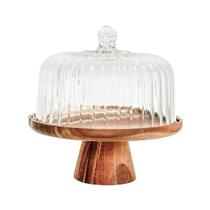 Boleira pedestal madeira cupula vidro Boleira pedestal madeira cupula vidro