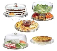 Boleira Petisqueira Saladeira Conjunto elegance 5 em 1 cristal