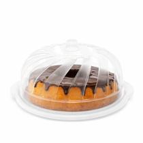 Boleira Plástico Com Tampa 33cm Porta Bolo Redonda Transparente Festa Confeitaria