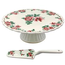 Boleira Porcelana Mon Chéri C/ Espátula Flowers Fio Dourado - L'HERMITAGE