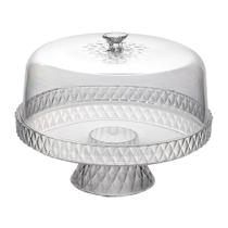 Boleira Porta Bolo C/ Tampa Alta Mesa Posta Torta Elegante