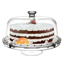 Boleira Porta Bolo,tortas,petisqueira de Vidro 5 em 1 com Suporte e Tampa de Vidro Ruvolo Monaco