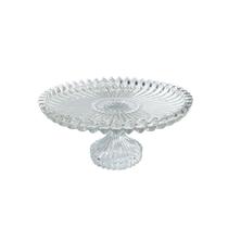 Boleira Prato Centro De Mesa Decoração Cozinha Fruteira Design Sofisticado Redonda Em Vidro