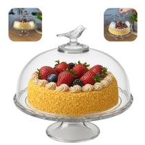 Boleira Prato Pra Bolo De Vidro 29,5x24cm Com Pé E Tampa Luxo Wolff