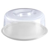 Boleira Redonda Com Tampa E Trava Plástico 33cm Para Bolo, Doce, Sobremesa, Decoração