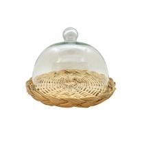 Boleira Redonda de Vidro com Base Trançada - 19x19x15cm - 1 unidade - Rizzo - Rizzo Boleira Redonda de Vidro com Base Trançada - 19x19x15cm - 1 unidade - Rizzo - Rizzo