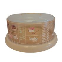 Boleira Redonda decorada com alca e rosca bege Plasutil 003420 Boleira Redonda decorada com alca e rosca bege Plasutil 003420