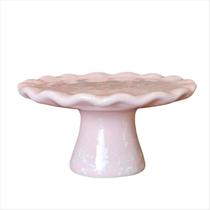 Boleira Rosa Decorada Suporte Para Bolo Torta Páscoa 10cm