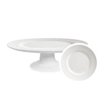 Boleira Satin White de Cerâmica com Pé 34cm - Alleanza Boleira Satin White de Cerâmica com Pé 34cm - Alleanza