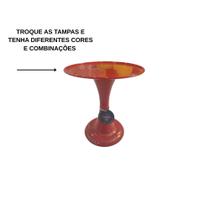 Boleira Suporte Bolo 17,5x22x26,5cm Vermelha Troca Tampa Resistente Boleira Suporte Bolo 17,5x22x26,5cm Vermelha Troca Tampa Resistente