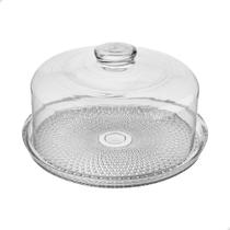Boleira Transparente C/ Tampa de Vidro Prato P/ Bolo Vitazza