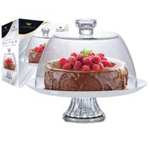 Boleira White c/Pe e Tampa Ruvolo 32cm p/Bolos e Sobremesas