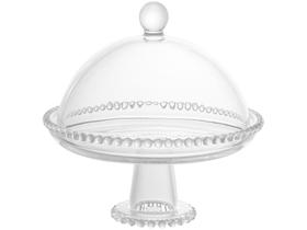 Boleira Wolff Prato para Queijo 19,5cm Cristal com Pé e Tampa Pearl Mesa Posta Incolor Boleira Wolff Prato para Queijo 19,5cm Cristal com Pé e Tampa Pearl Mesa Posta Incolor
