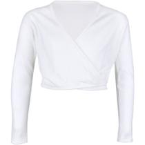 Bolero Ballet Manga Longa Só Dança Branco Tamanho 12