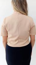 Bolero Feminino Social Manga Curta Nude