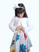 Bolero Infantil De Pele/pêlo Manga Longa Inverno