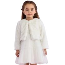Bolero Infantil Feminino em Pelo na cor Off White - Petit cherie Bolero Infantil Feminino em Pelo na cor Off White - Petit cherie