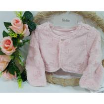 Bolero Luxo Bebê Menina Pêlo Inverno Paraiso Enxoval 10299