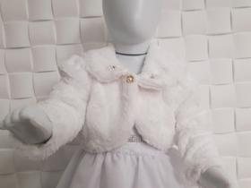 Bolero Pele Branco Batizado Bebê 2 Anos MENINA