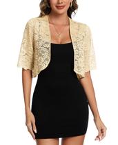 Bolero Shrug MINTLIMIT feminino de renda floral com frente aberta Bolero Shrug MINTLIMIT feminino de renda floral com frente aberta