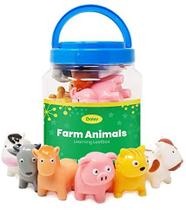 Boley 12 Piece Farm Animal Bath Bucket - Farm Animal Toy Bucket Features Cow, Chicken, Pig and More! - Perfeito para presentes de festa, brinquedos educativos ou brinquedos de banho para crianças e crianças