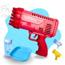 Bolha De Sabão Arma Pistola Brinquedo Lança Bazuca Criança