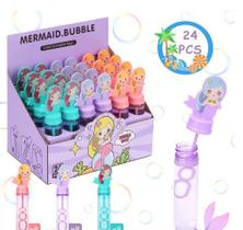 Bolha De Sabão c/24 unidades Modelo Sereia Brinquedo Colorido Infantil lembrancinhas para festas
