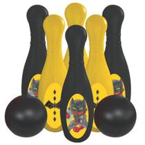 Boliche Brinquedo Grande Infantil Morcego 6 Pinos 2 Bolas