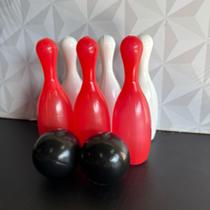 Boliche de plástico infantil com 8 peças vermelho para crianças com pino e bola de brinquedo Boliche de plástico infantil com 8 peças vermelho para crianças com pino e bola de brinquedo
