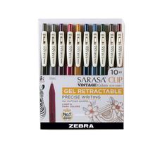 Bolígrafo de Gel Retráctil Zebra Sarasa Clip 0.5mm Paquete de 10